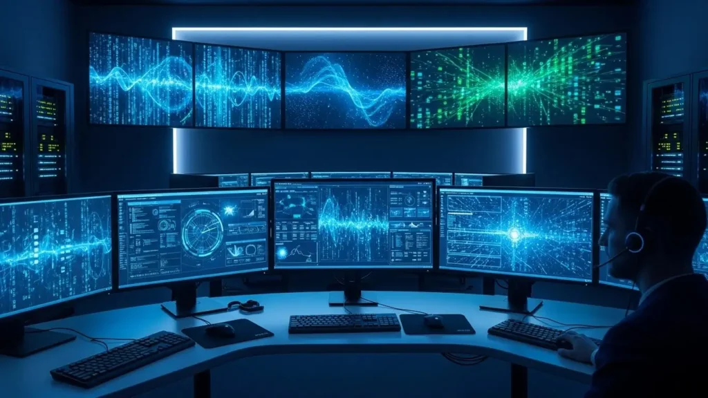 A secure data center highlighting Huawei cybersecurity technology measures.