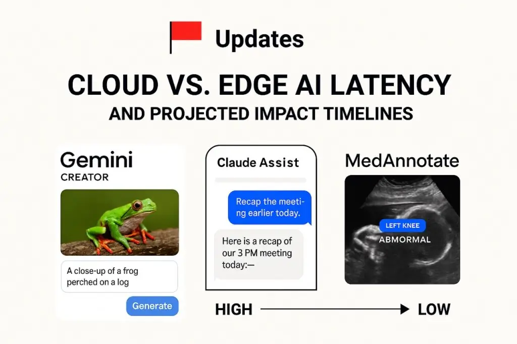 Updates screenshot collage featuring Gemini Creator, Claude Assist, and Med Annotate interfaces side by side.