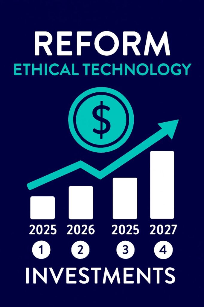 Reform chart showing projected growth in ethical technology investments from 2025 to 2027.