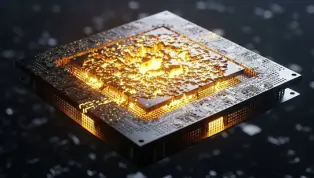 A cinematic representation of AGI as a source of immense digital wealth and opportunity.