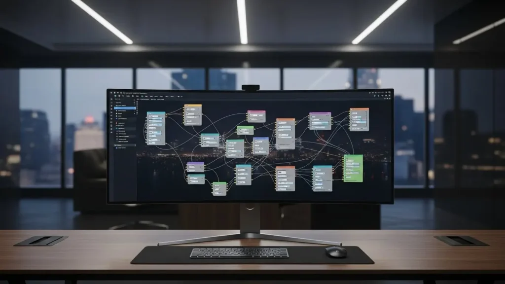A detailed digital workflow diagram representing Level 2 AI automation sequences.