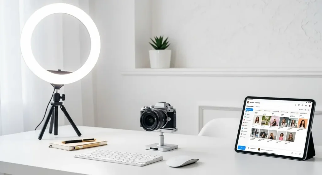 An automated content creation setup utilizing AGI for social media marketing.