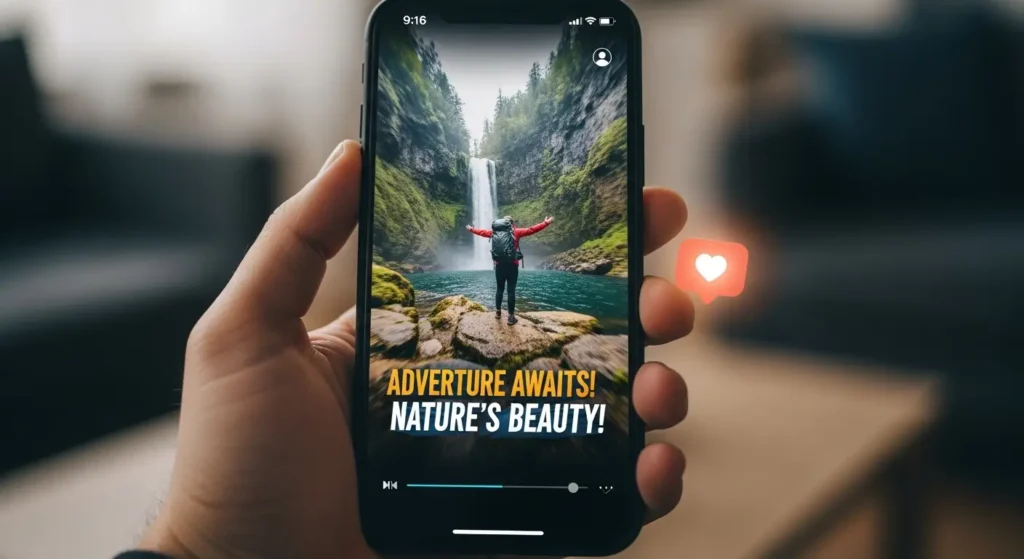 A person viewing a high-engagement AI Roblox short on a mobile device.