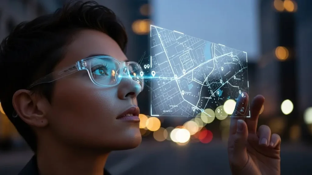 Stylish augmented reality glasses reflecting the future of wearable gadgets in 2025.