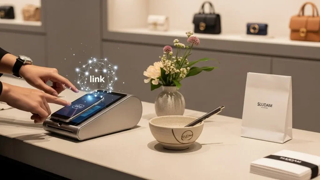 Secure digital payment at a premium retail store using blockchain innovations for fraud prevention.