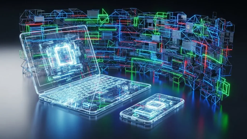 Advanced cybersecurity measures protecting personal gadgets from sophisticated digital threats.