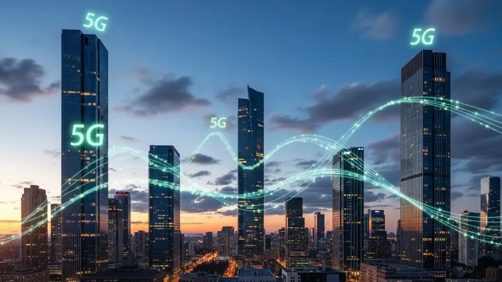 5G connectivity infrastructure driving economic growth in development.