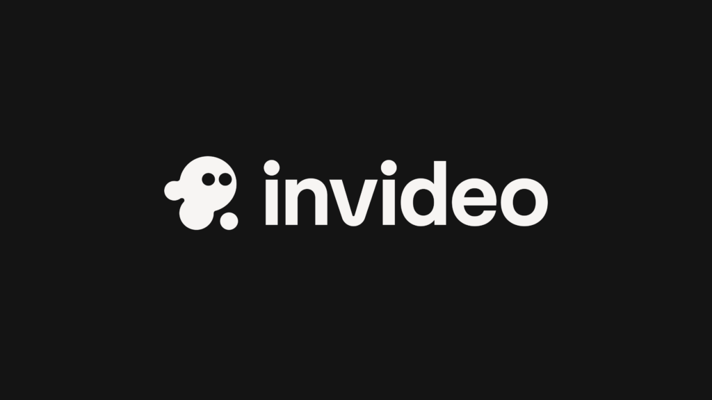 The InVideo logo, featuring a white stylized text on a black background, representing a key tool for AI-powered YouTube automation.
