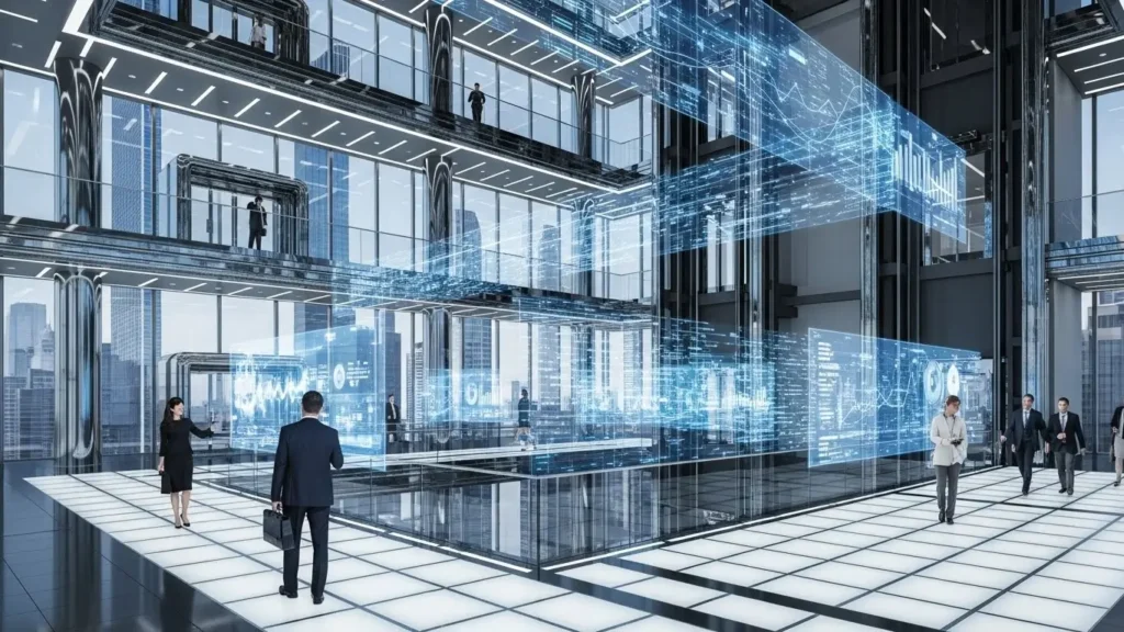 Professional office using New AI breakthroughs for business growth.