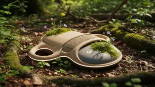 A phone in nature representing Realm sustainable technology and growth.