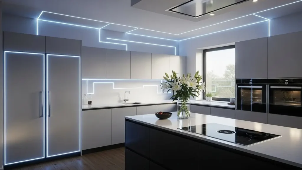 A modern smart home ecosystem powered by connected IoT gadgets and sensors.