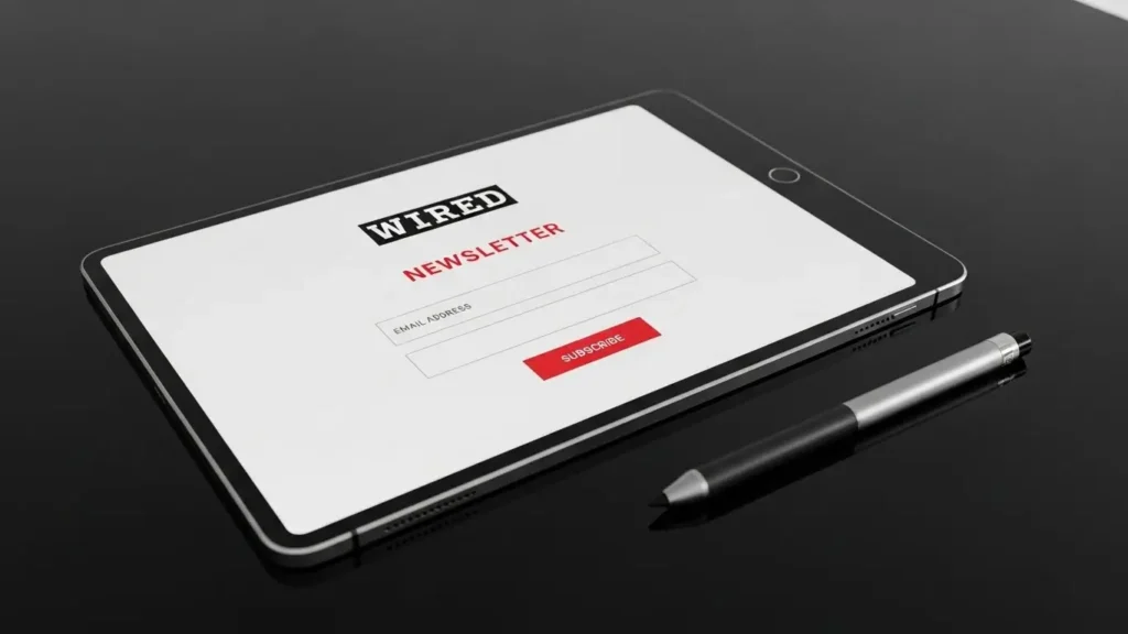 A professional setting for staying updated with the latest WIRED tech news.