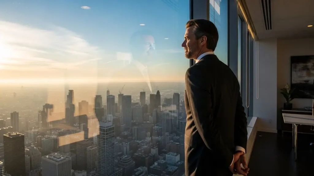 A visionary leader contemplating growth opportunities driven by TechCrunch technology trends.