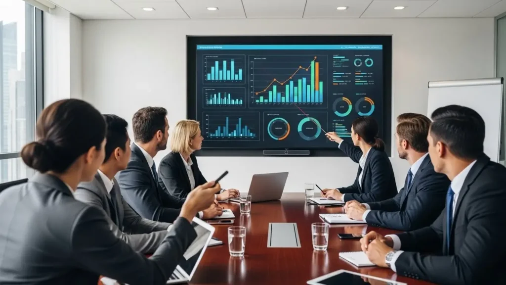 Business team using Ocazie technology for rapid data adaptation and growth.