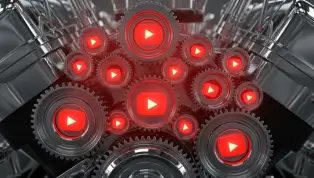 An industrial metaphor for the content engine behind YouTube automation.