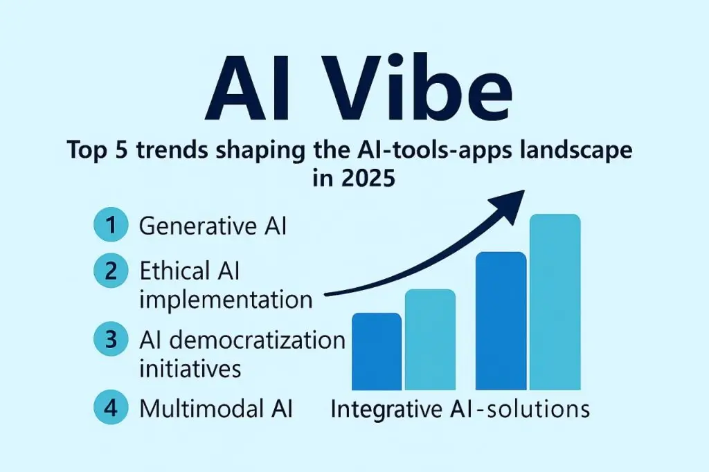 Infographic showing top 5 trends shaping the AI-tools-apps vibe in 2025