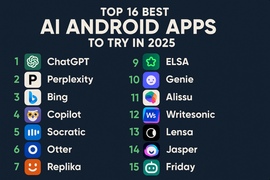 Top 16 Best AI Android Apps to Try in 2025