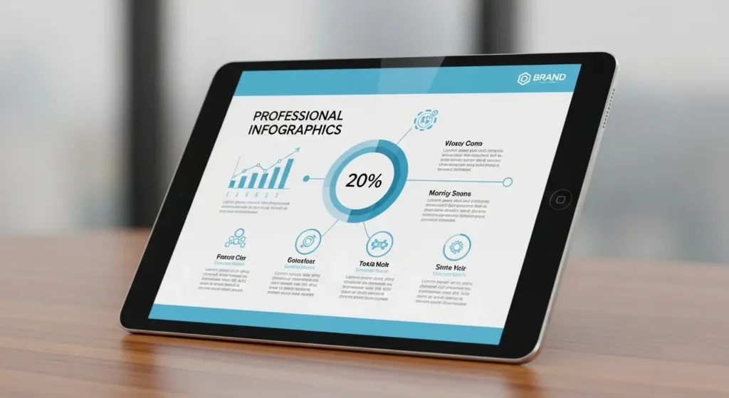 AI-generated infographics and slides within ai android apps 2025.