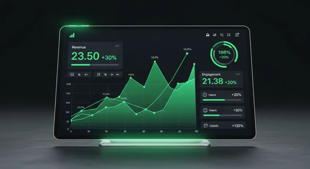 A powerful data analytics dashboard from ai android apps 2025 for decision making.