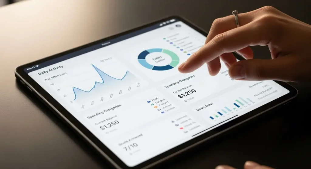 A user interacting with personalized data insights on one of the top-grossing mobile apps.