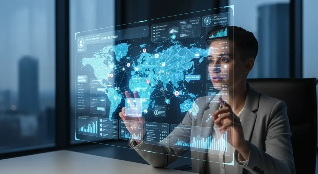 A marketing expert using AI-driven social listening to promote new mobile apps effectively.