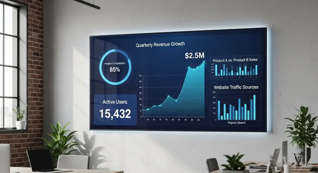 A real-time data dashboard tracking daily active users for high-performance mobile apps.