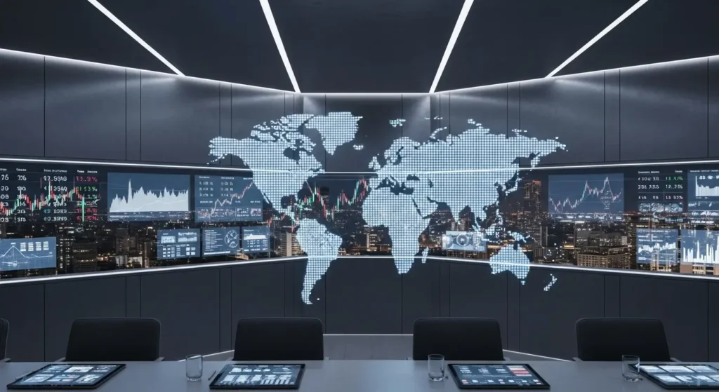 Professional corporate setting showcasing technology for predicting breakthrough wins in the tech industry.