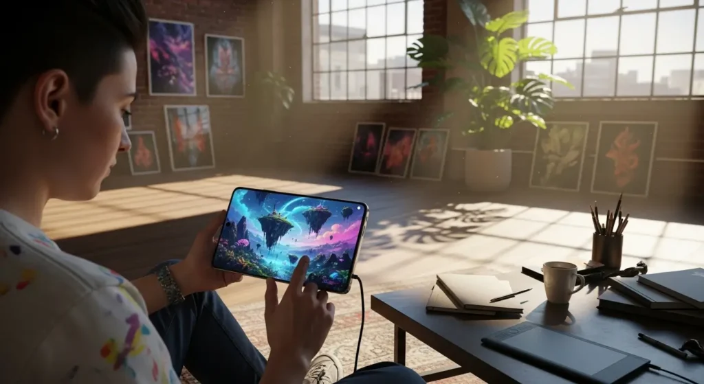 Creating digital art with Star AI, one of the top creative AI Android Apps.