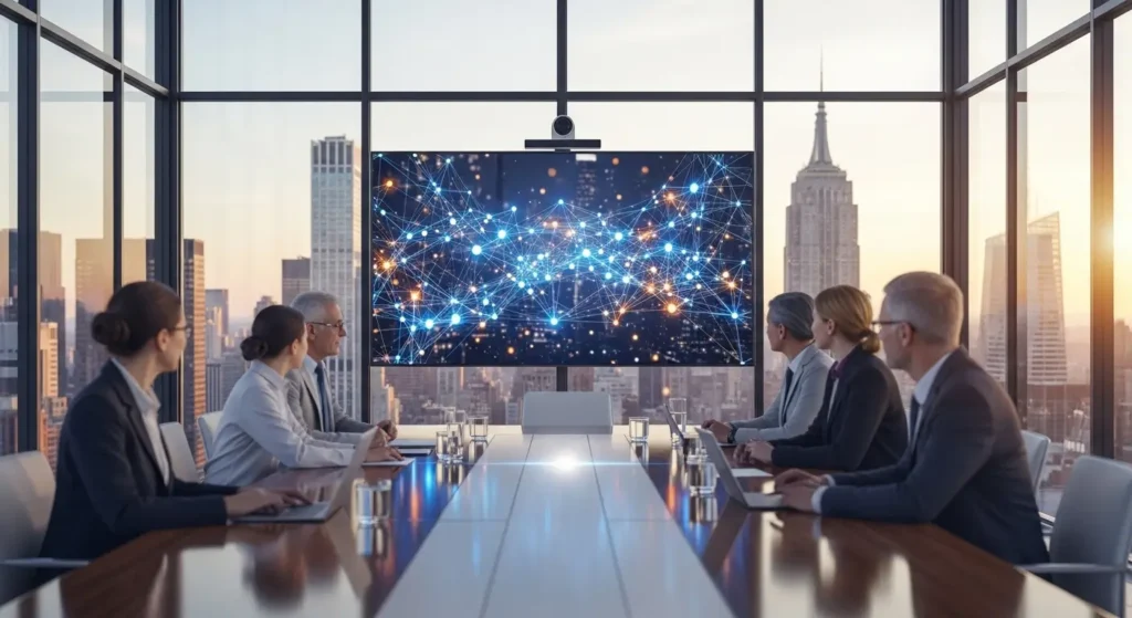 A premium board room representing the future of decision intelligence in US business.