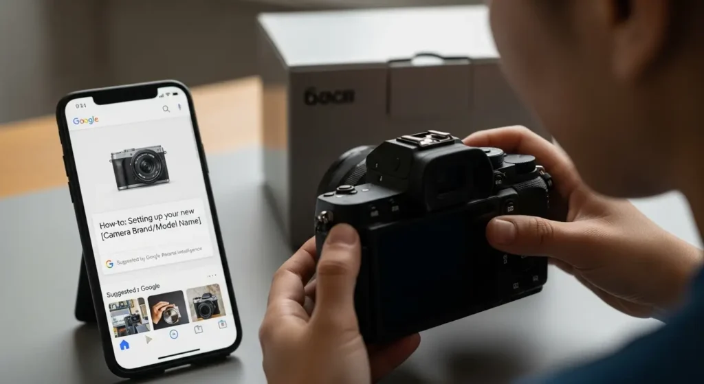 A smartphone suggesting a tutorial video via Google Personal Intelligence.