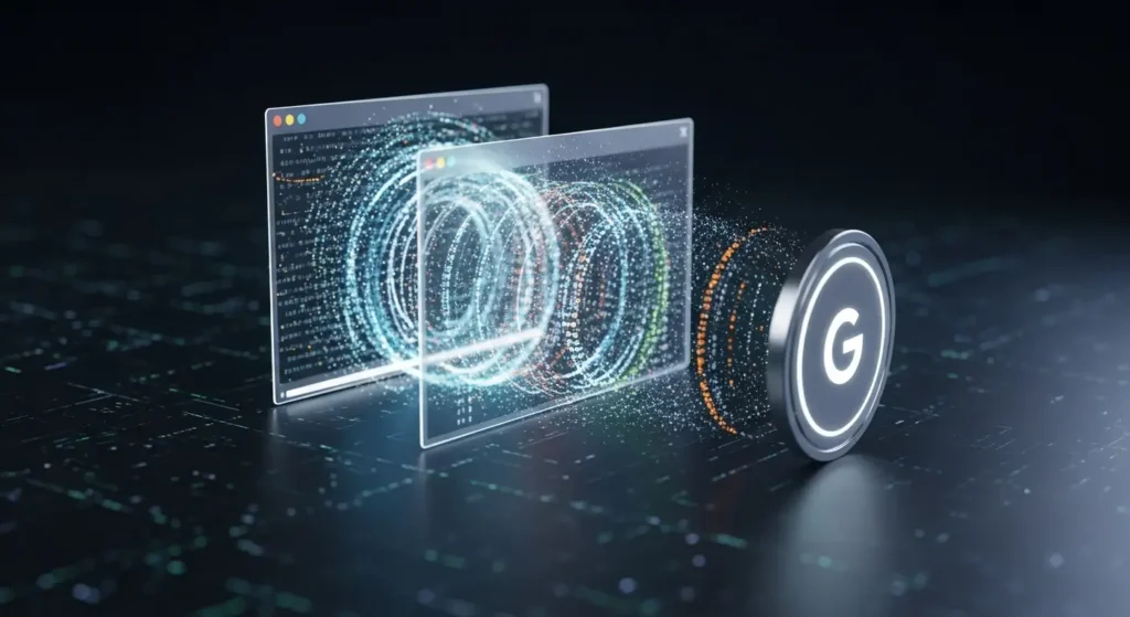 Abstract representation of the temporary inference windows in Google Personal Intelligence.