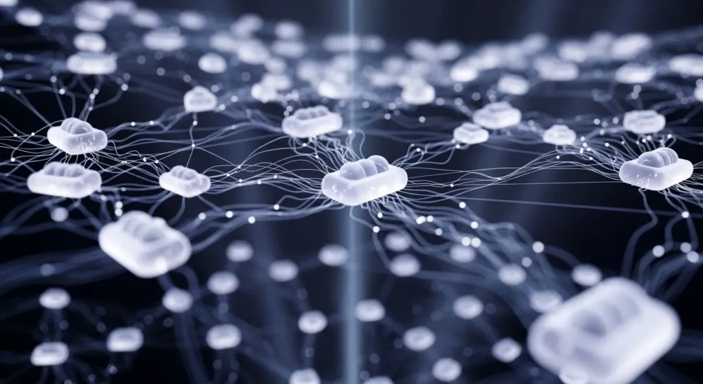 Abstract neural web representing the conceptual navigation of Google Personal Intelligence.