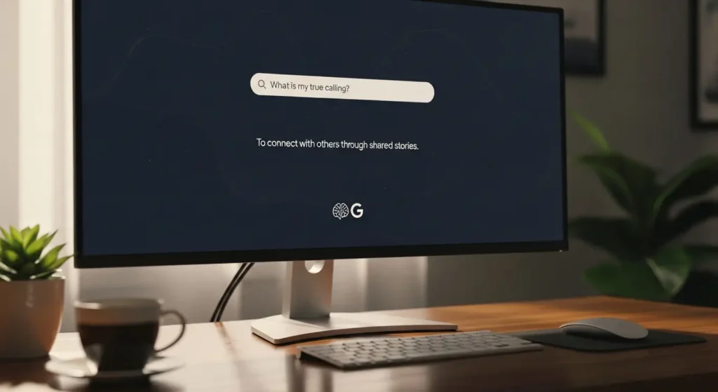 A desktop monitor showing a personalized answer from Google Personal Intelligence.