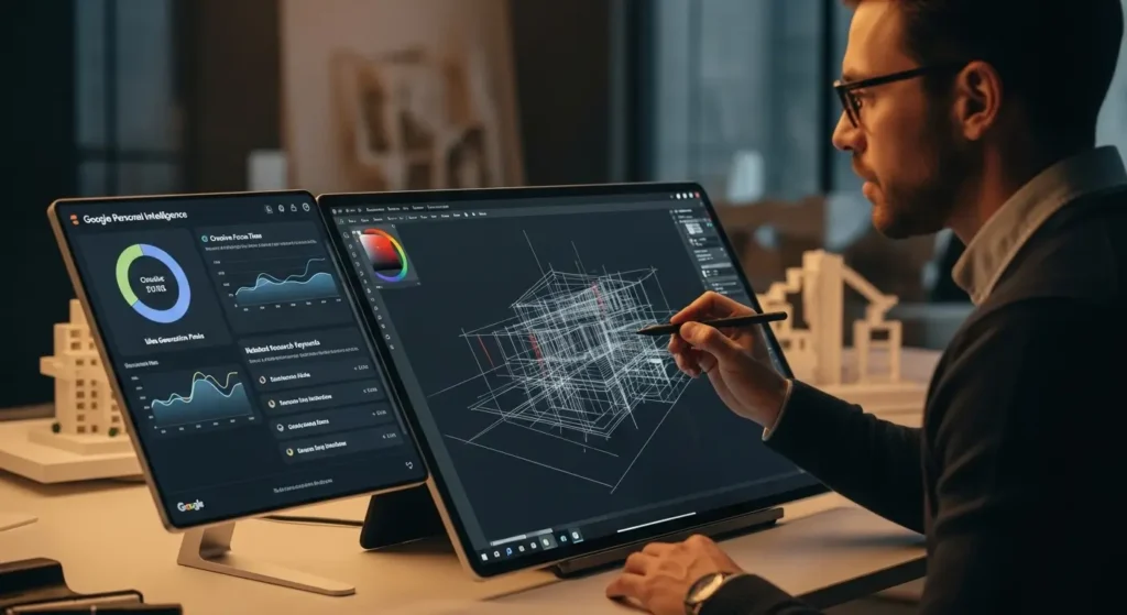 A creative professional using Google Personal Intelligence as a cognitive extension.